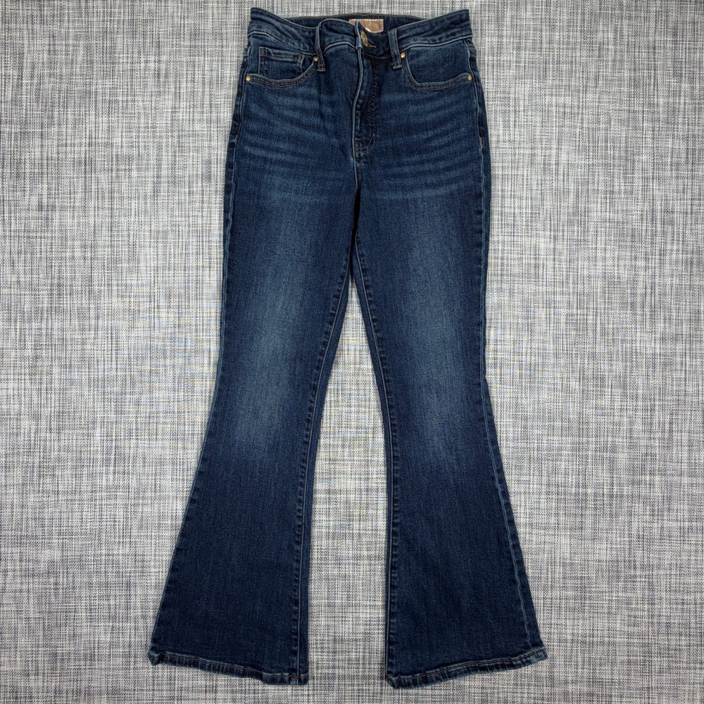 KUT from the Kloth Women Stella High Rise Fab Ab Flare Jeans Dark Wash Size 0